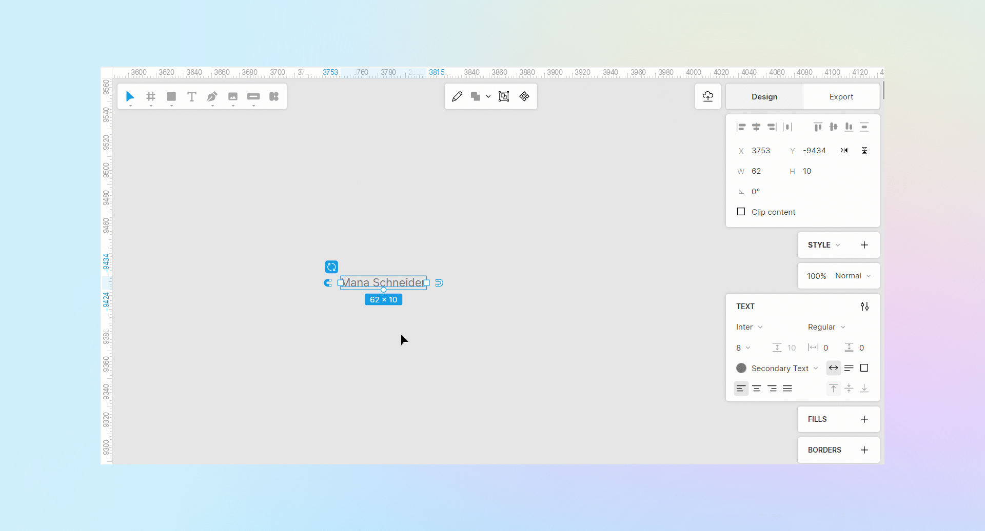 On-canvas font size editor