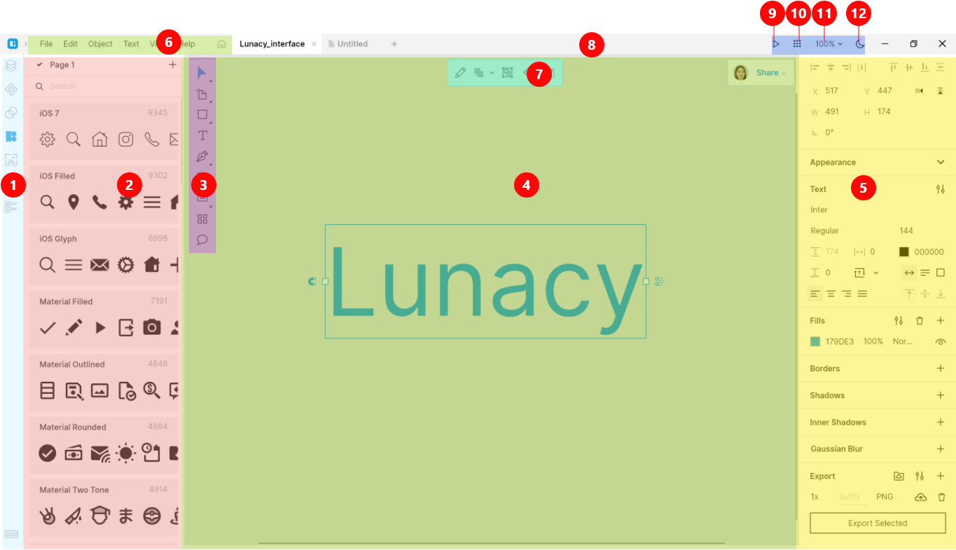 Lunacy interface