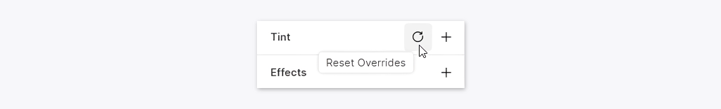 Reset overrides button